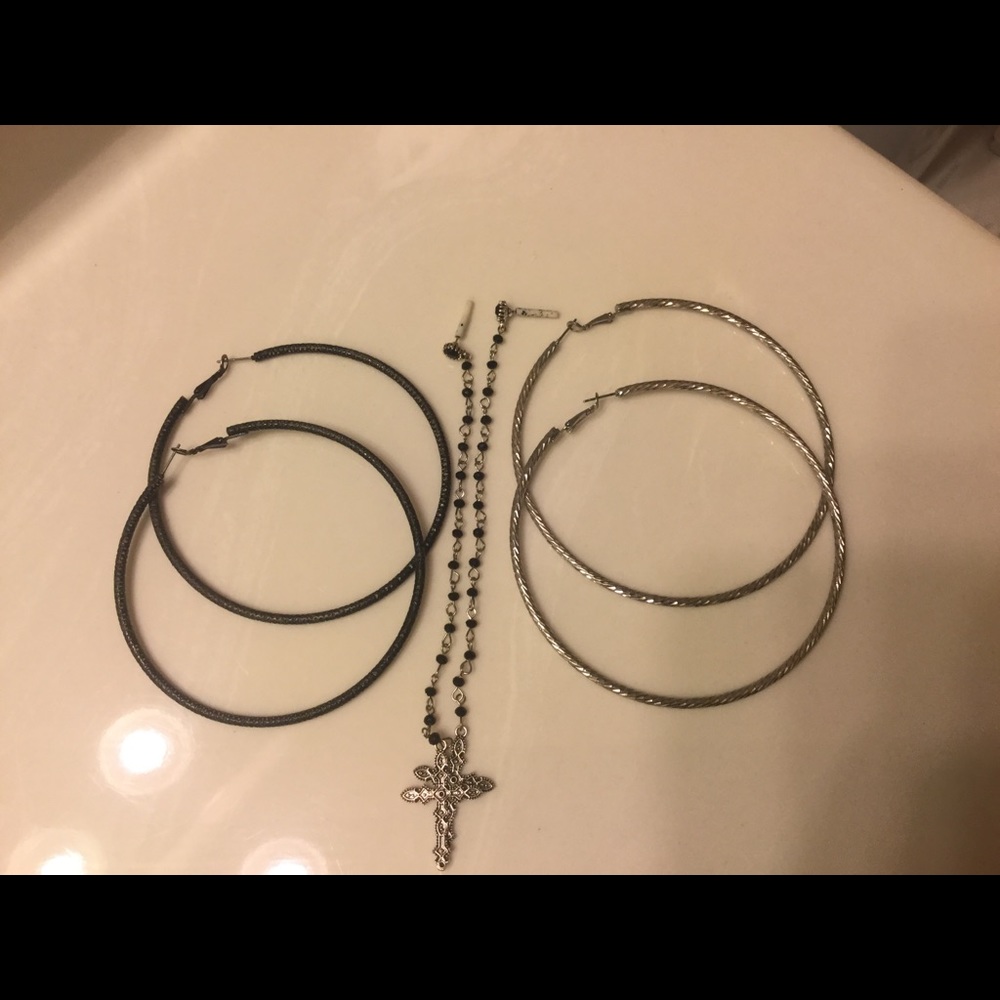 THREE PAIRS OF EARRINGS